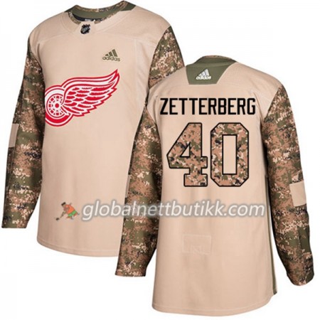 Detroit Red Wings Hockeydrakt Henrik Zetterberg 40 2017-2018 Camo Veterans Day Practice Adidas Authentic - Herre